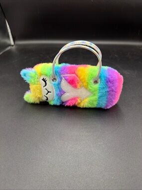 Fluffy Rainbow Llama Sunglass Case